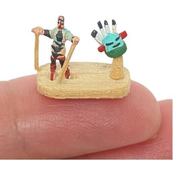 Kachina Miniature Doll Figure with Mask Micro-mini Antelope Dancer  by Mae Hunch - Picture 2 of 8